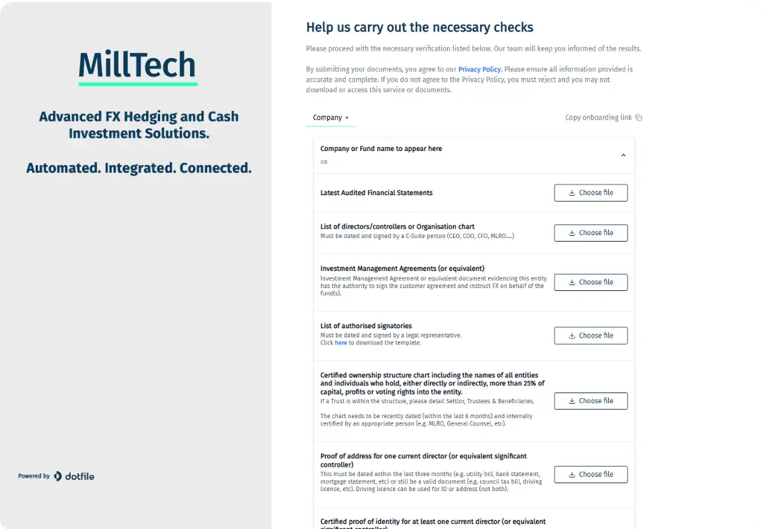 Express FX ISDA and MMF onboarding via our marketplace of 15 Tier 1 liquidity providers.
