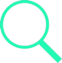 Icon for transparent costs, with a magnifying glass.