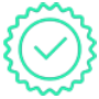 Icon for TCA optimising trading strategies with a gear and checkmark.